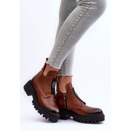 Lemar Bottines en cuir avec décoration pour femme, marron Lusanna brun 2