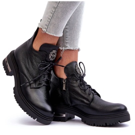 Lemar Bottines Plates En Cuir Femme Noir Charline le noir 10