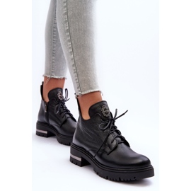 Lemar Bottines Plates En Cuir Femme Noir Charline le noir 6