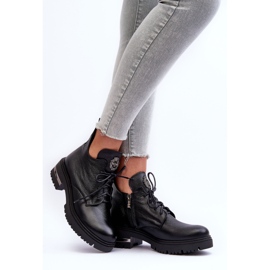 Lemar Bottines Plates En Cuir Femme Noir Charline le noir 4