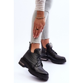 Lemar Bottines Plates En Cuir Femme Noir Charline le noir 5
