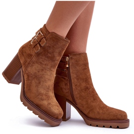 Bottes à talons hauts en daim marron Makeline brun 10