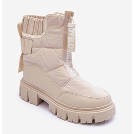 PE1 Bottes de neige hautes isolées pour femmes Beige Freoc 1
