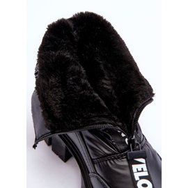 PE1 Bottes de neige hautes isolées pour femmes noires Freoc 1