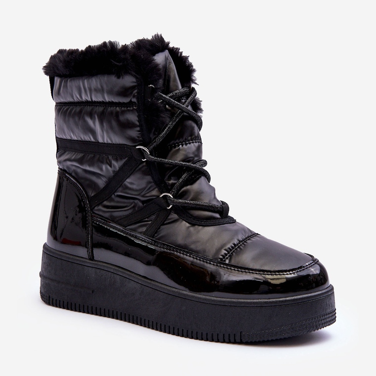 News Bottines De Neige À Lacets Et Fourrure Pour Femme Noir Lexxina 1