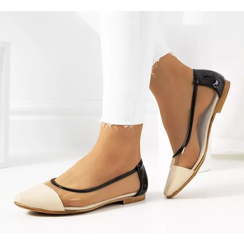 Ballerines Pastella transparentes beiges incolore noir 2