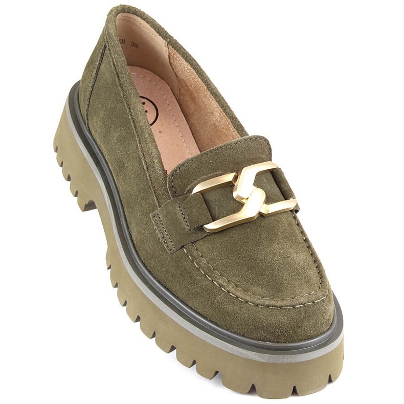 Chaussures femme en daim vert sur la plateforme par Filippo DP4916 1
