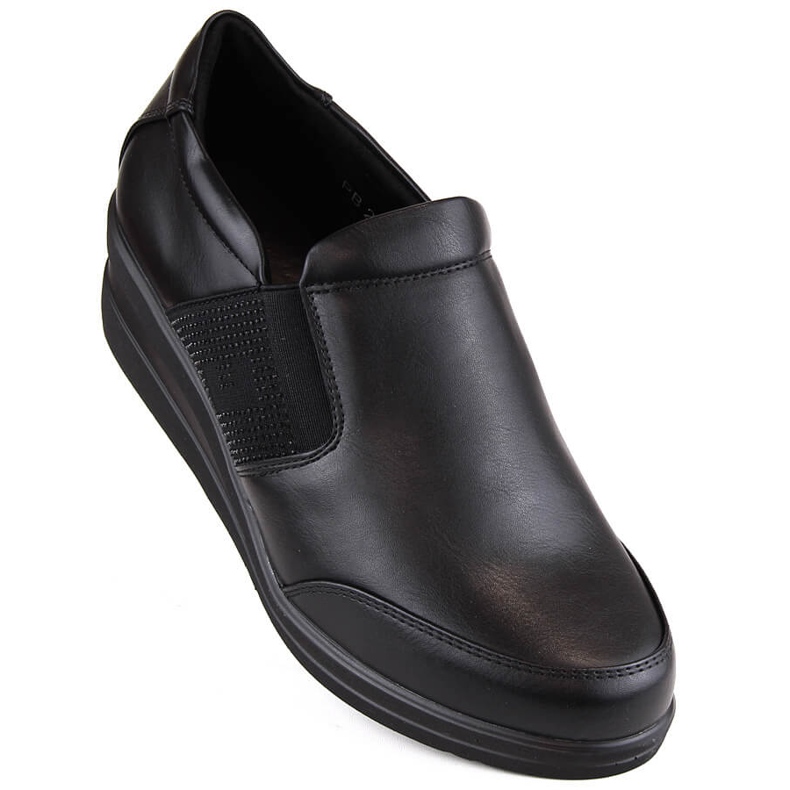 Chaussures compensées pour femmes avec zircon cubique, noir Sergio Leone PB225 1