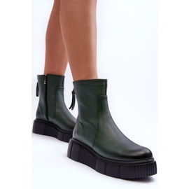 Lemar Bottes en cuir pour femmes sur la plateforme verte Jenefer 9