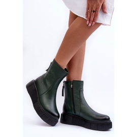 Lemar Bottes en cuir pour femmes sur la plateforme verte Jenefer 6