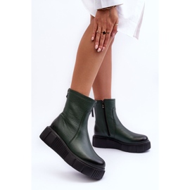 Lemar Bottes en cuir pour femmes sur la plateforme verte Jenefer 7