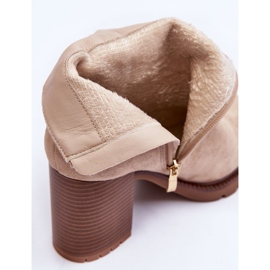Bottes à Talons Hauts en Daim Beige Makeline 4