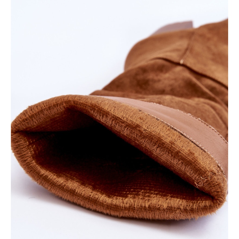 FJ1 Bottes en daim Virdana marron à talons massifs brun 2