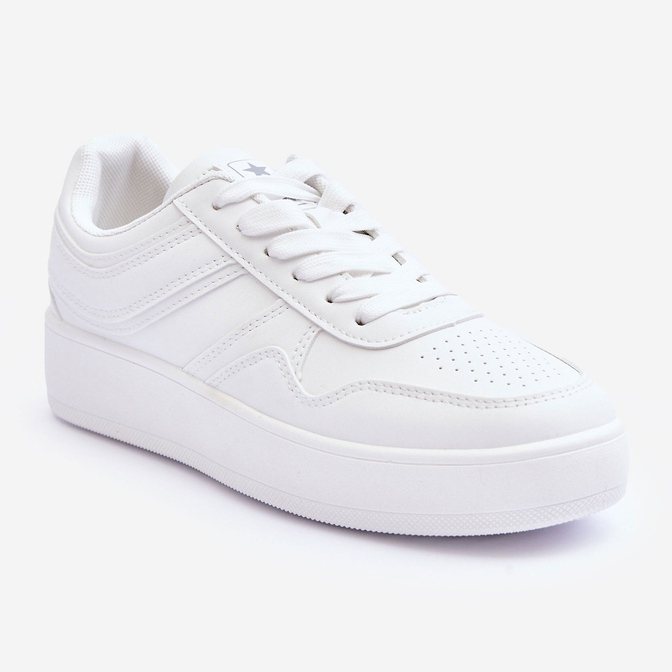 PE1 Chaussures De Sport Pour Femmes Sur Plateforme Blanc Pudina 1