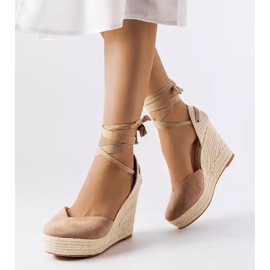 Espadrilles compensées marron Dubois brun 1