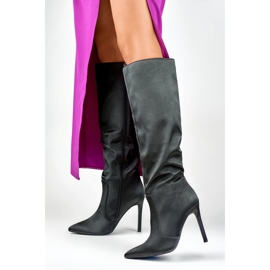 Bottines femme noir satiné 2