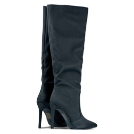 Bottines femme noir satiné 1