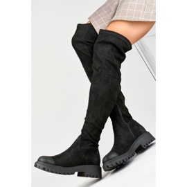 Cuissardes noires à tige élastique le noir 2 Cuissardes noires à tige élastique le noir 2