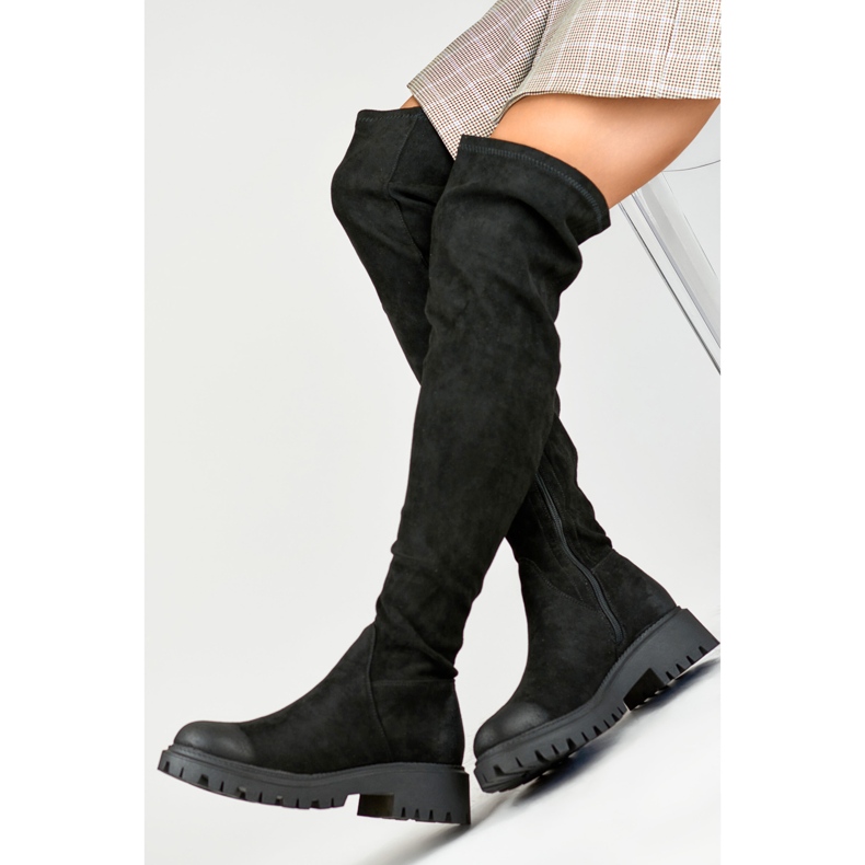 Cuissardes noires à tige élastique le noir 2 Cuissardes noires à tige élastique le noir 2