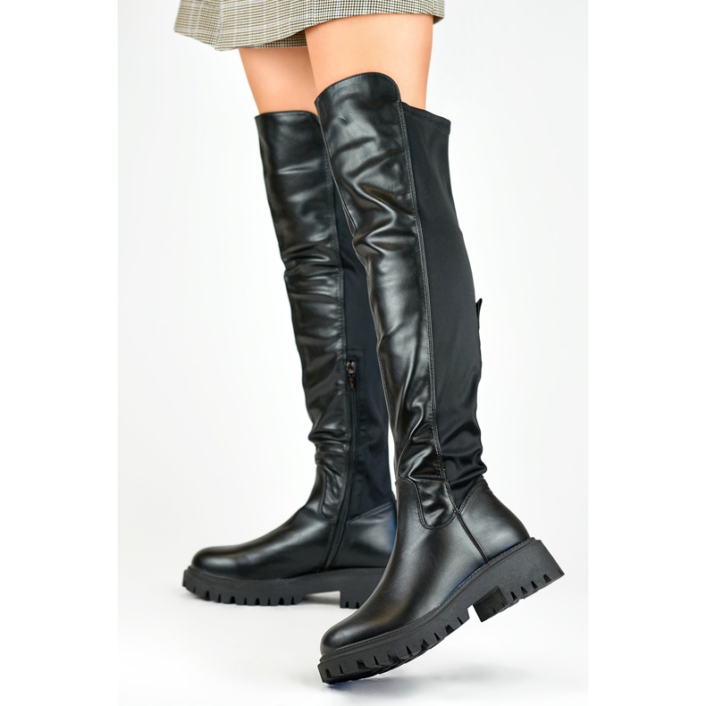 Bottines femme élastiques noires Viris le noir 1