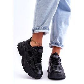 PA1 Baskets à plateforme épaisses pour femmes Noir Agnenia 1