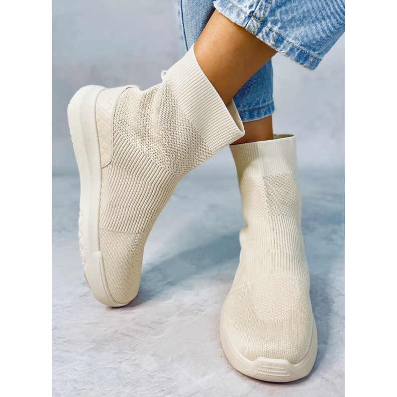 Baskets chaussettes montantes Ervin Beige 2