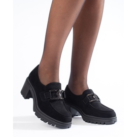 Chaussures à talons hauts en daim noir par Vinceza le noir 2