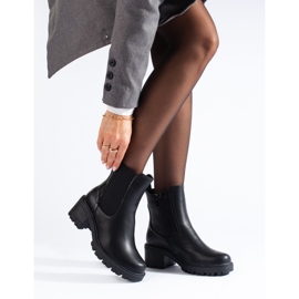 Bottines Chelsea isolées noires Vinceza à talon haut le noir 1