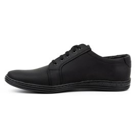 Polbut Chaussures à lacets en cuir pour hommes 320N, noires 1