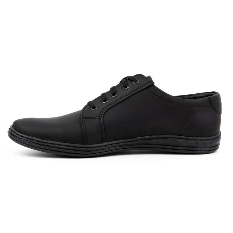 Polbut Chaussures à lacets en cuir pour hommes 320N, noires le noir 1