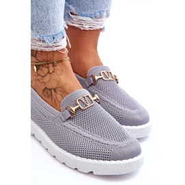 PM1 Baskets ornées à enfiler pour femmes Gris Alena 3