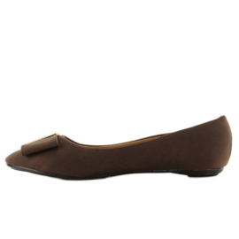 Ballerines avec zircons cubiques 619-170 Coffe brun 4