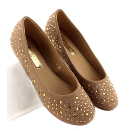 Ballerines avec zircons cubiques A909 kaki 2