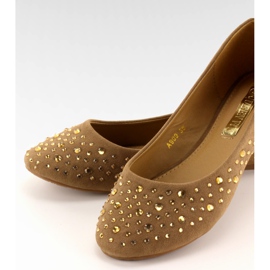 Ballerines avec zircons cubiques A909 kaki 3