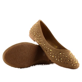 Ballerines avec zircons cubiques A909 kaki 1