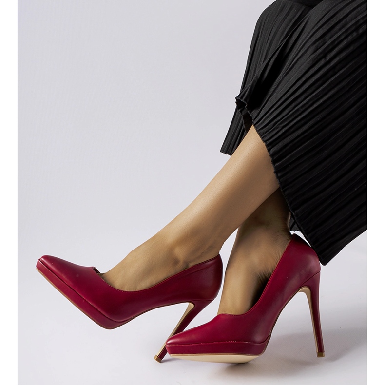 Les talons hauts bordeaux classiques de Kristin rouge 1
