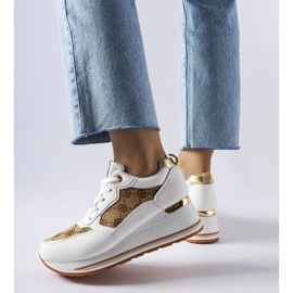 Inna Baskets compensées blanches à imprimé Rouxi 1