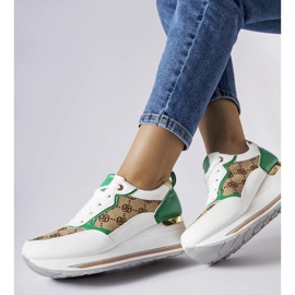 Inna Baskets compensées blanches et vertes Rouxi 1