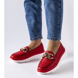 Mocassins rouges avec chaîne Vinceza 1 Mocassins rouges avec chaîne Vinceza 1