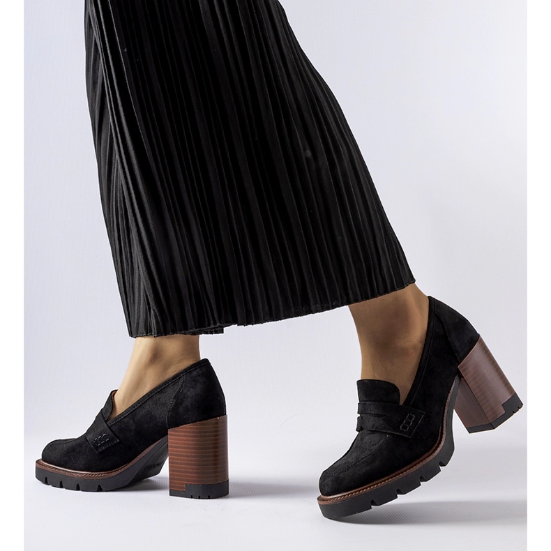 Escarpins noirs avec empiècement en cuir de Vinceza le noir 1