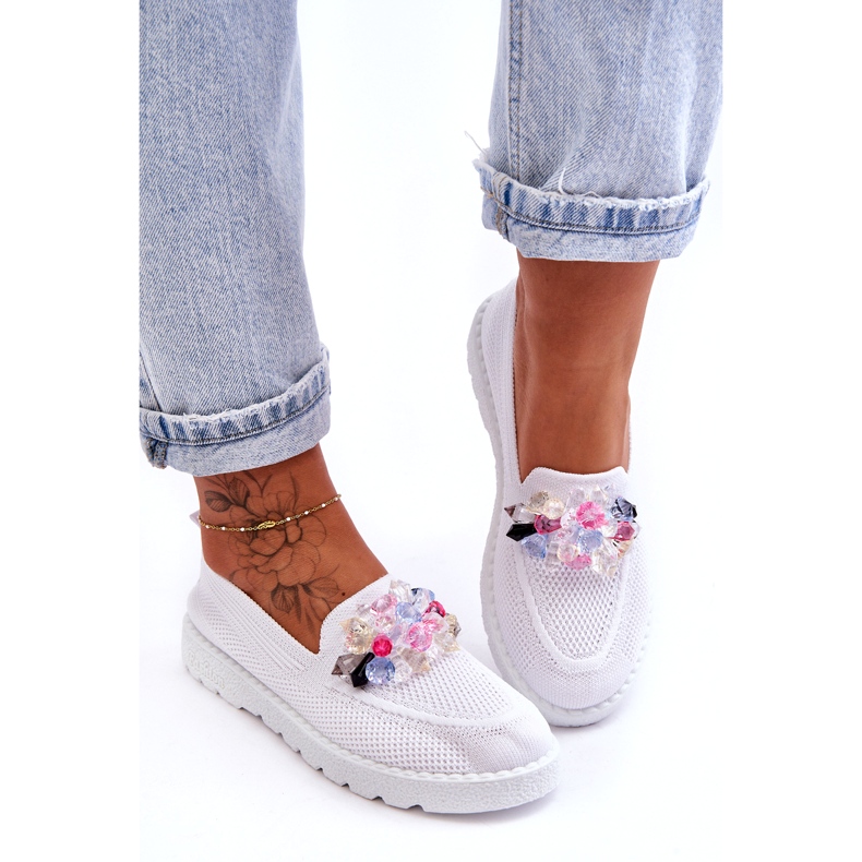 PM1 Baskets à enfiler pour femmes avec ornements Blanc Taylor 1