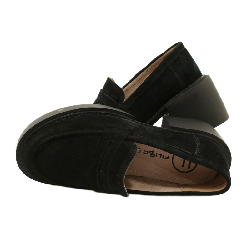 Mocassins à la mode en daim Filippo DP4685/23 BK le noir 4