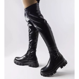 Cuissardes noires en éco-cuir de Matthijs le noir 2