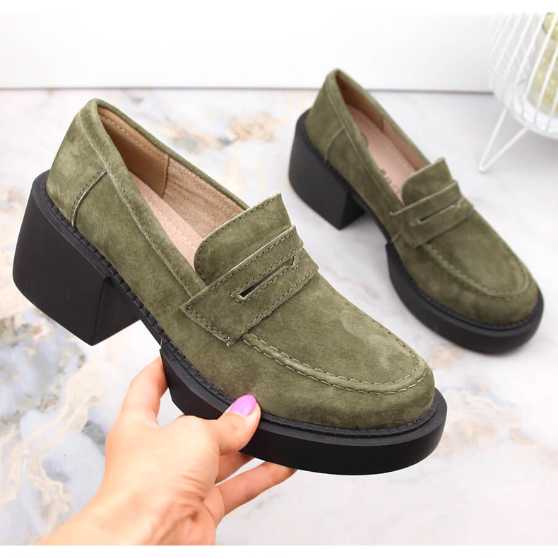 Chaussures femme en daim vert Filippo DP4685 2