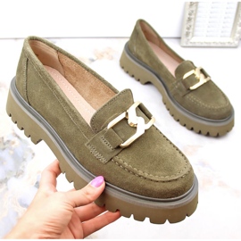 Chaussures femme en daim vert sur la plateforme par Filippo DP4916 2