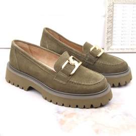 Chaussures femme en daim vert sur la plateforme par Filippo DP4916 3