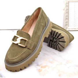 Chaussures femme en daim vert sur la plateforme par Filippo DP4916 4