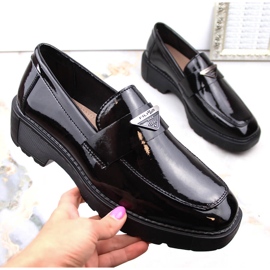 Chaussures slip-on femme en cuir verni noir Filippo DP4710 le noir 2