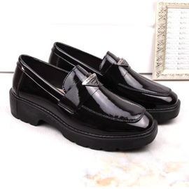 Chaussures slip-on femme en cuir verni noir Filippo DP4710 le noir 3