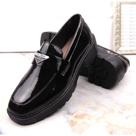 Chaussures slip-on femme en cuir verni noir Filippo DP4710 le noir 4